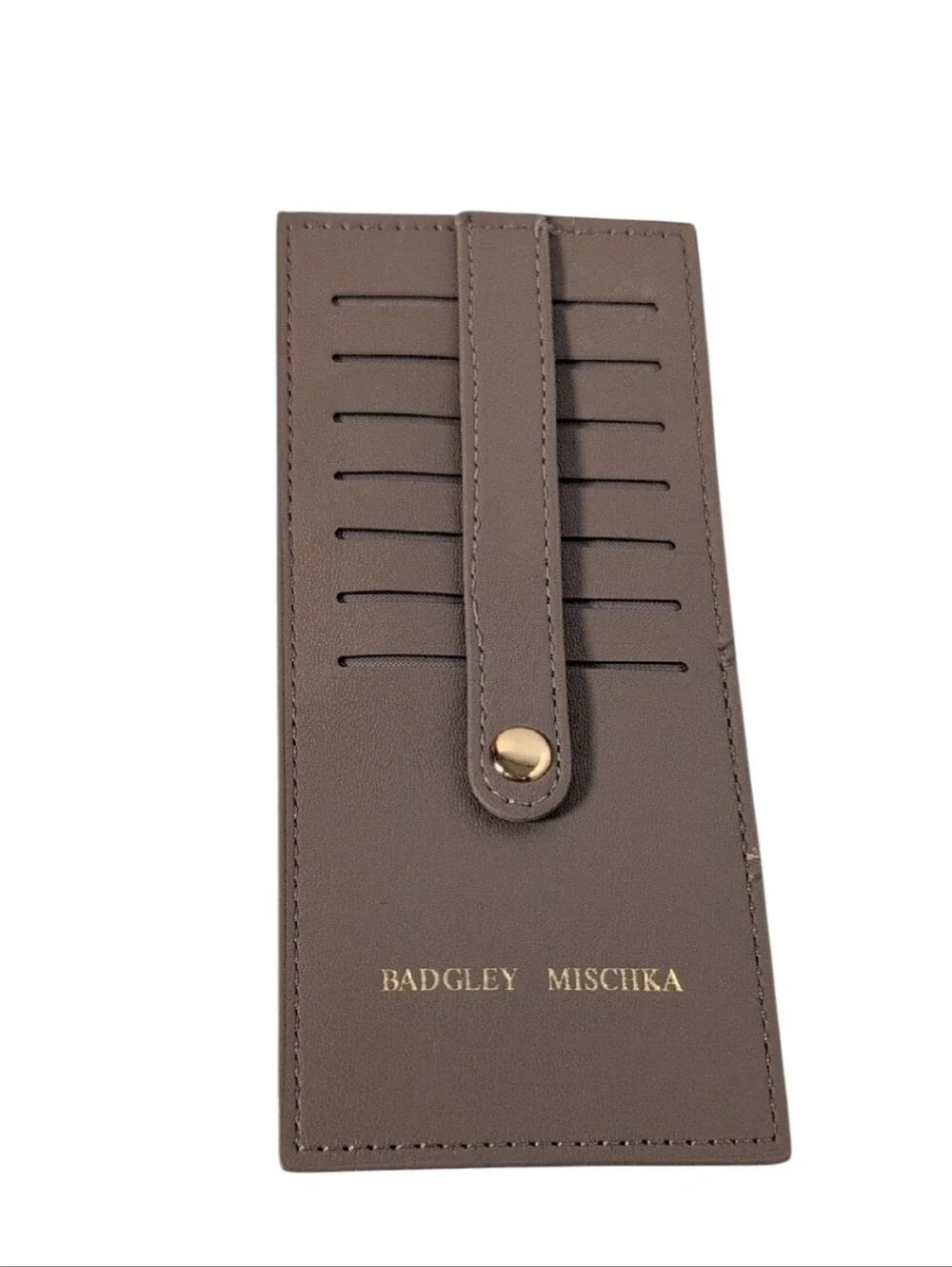 Badgley Mischka Taupe Simple Cards Holder